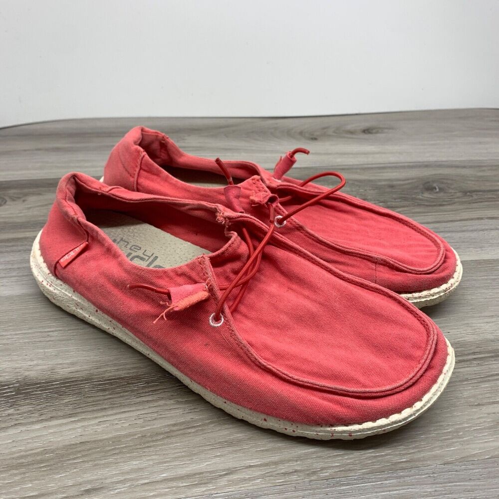 Hey Dude Wendy Coral Women's Size 8 US Slip On Shoes Speckled Sole Casual